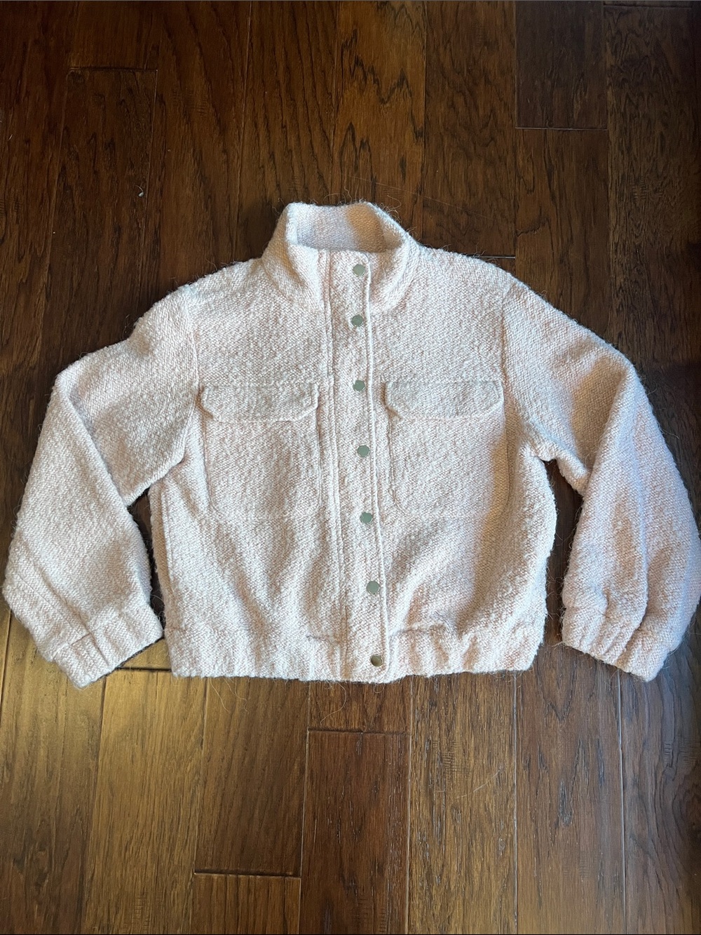 Michael Stars Soft Pink Textured Zip Jacket